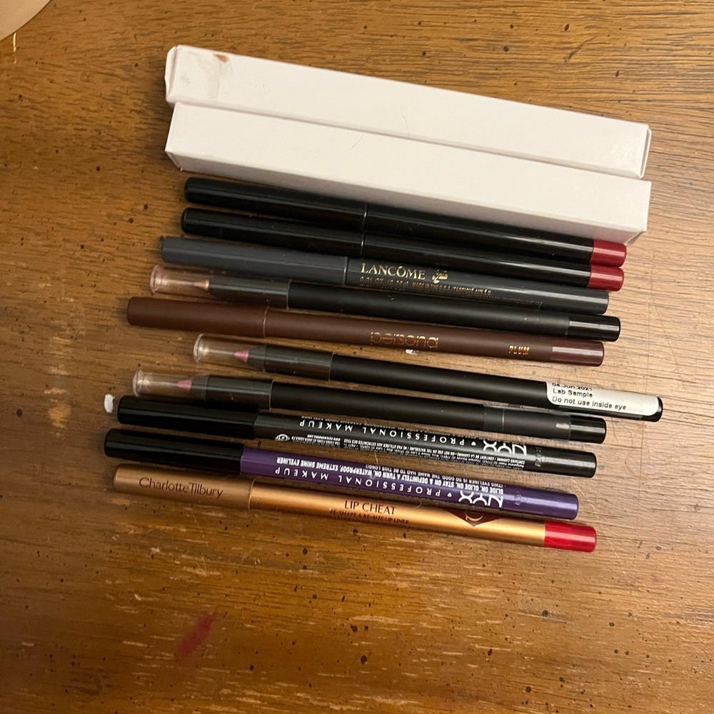 Lancôme,charlotte tilbury,persona,and NYX eye and lip pencils. Unused.$60 value